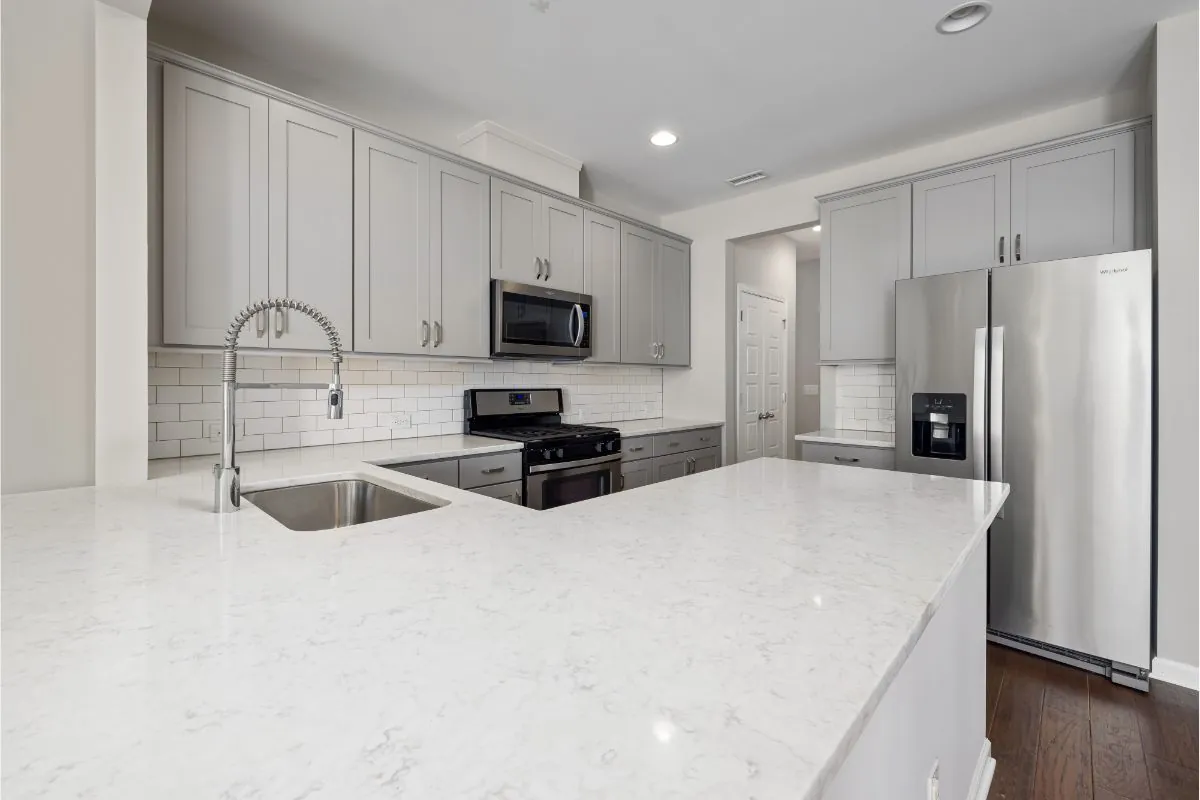 kitchen with white counter top