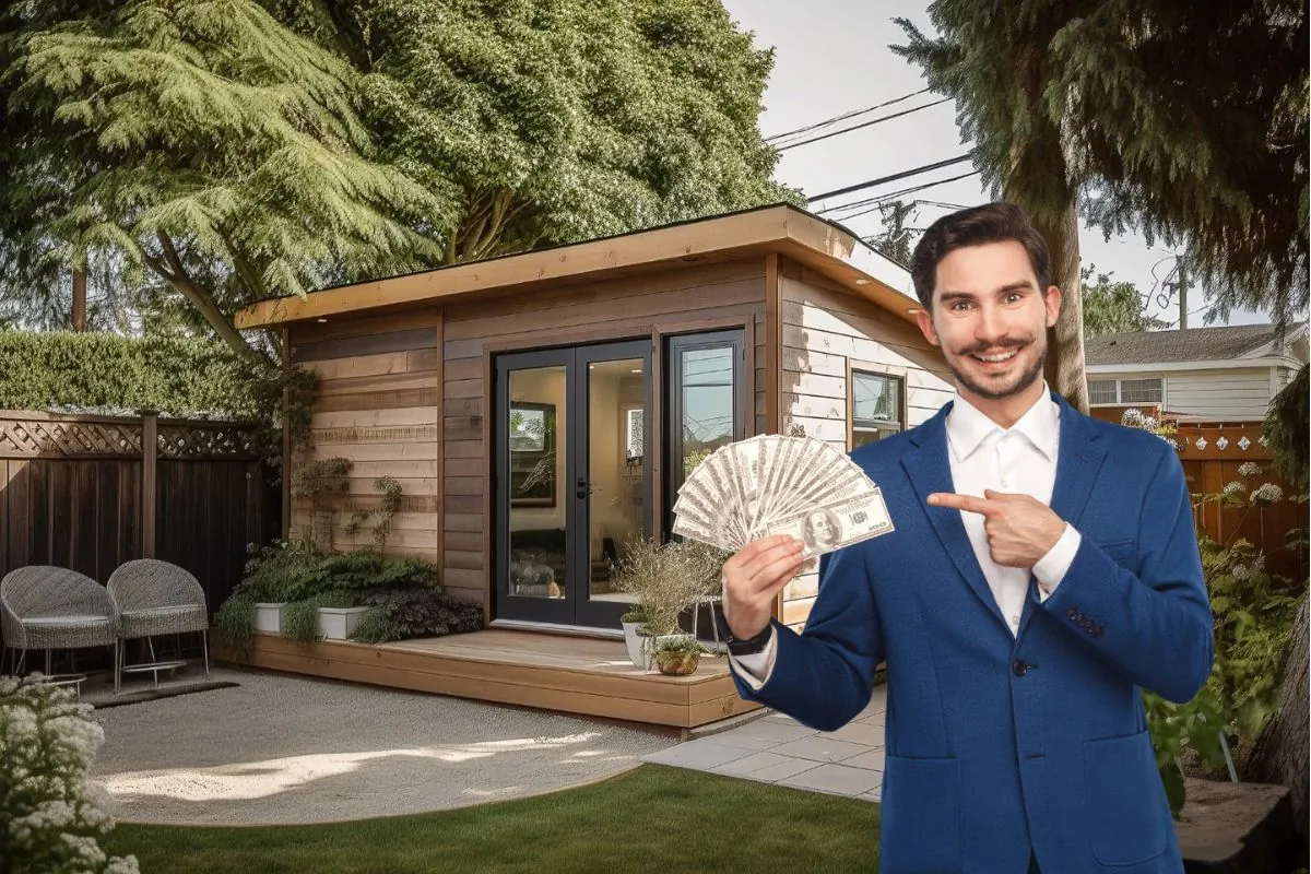 man holding dollar additional income from accessory dwelling units