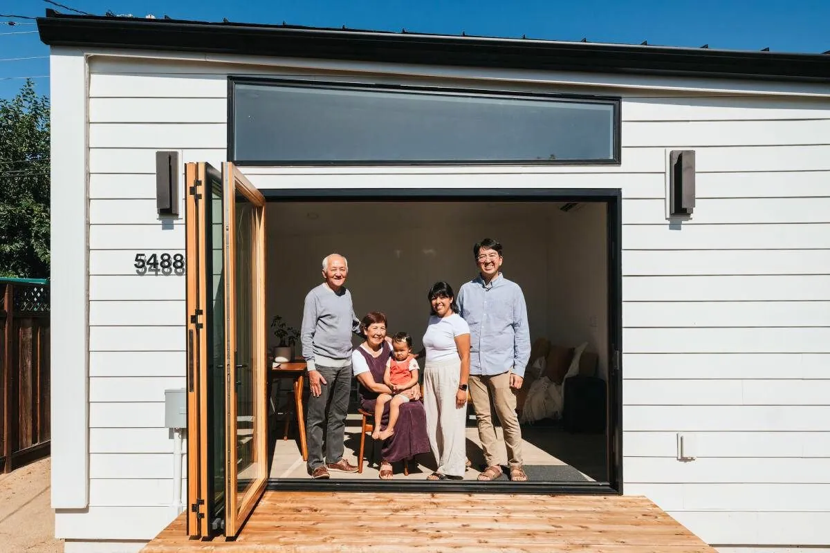 happy family living in accessory dwelling units