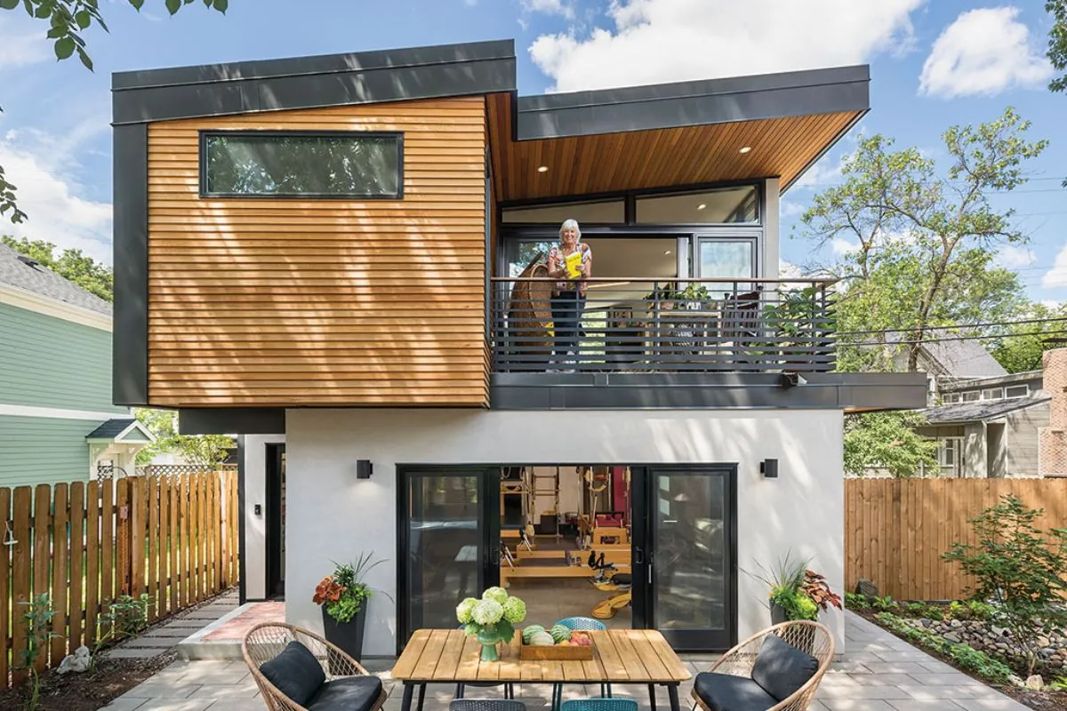 old woman on second floor of accessory dwelling units