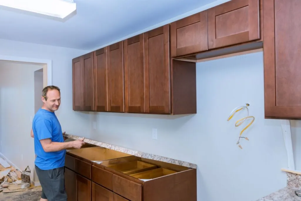 installing contractors a laminate counter top a kitchen remodel